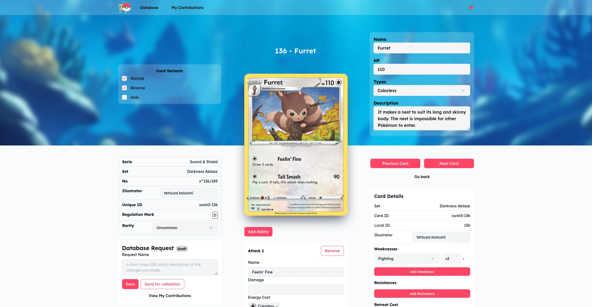 Screenshot of the new Card Editor interface showing fields Card Editor Interface